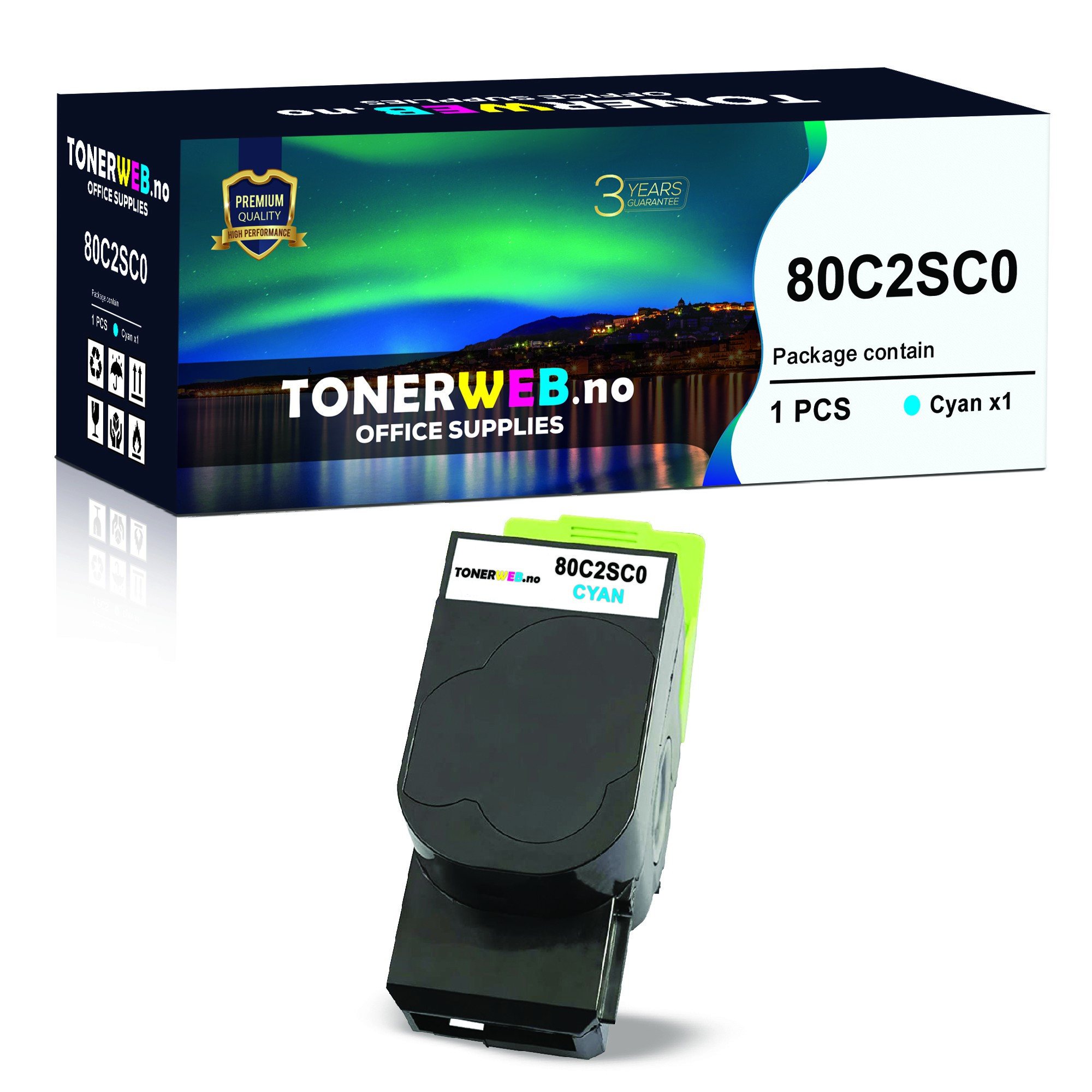 Lexmark Toner Cyan (2.000 sider) - Erstatter 80C2SC0