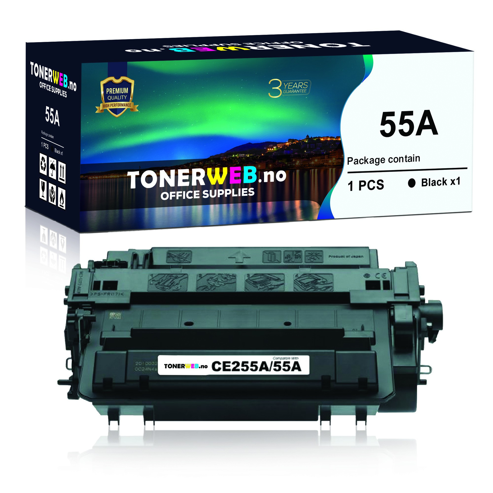 HP 55A BK (svart) toner 6000 sider - kompatibel