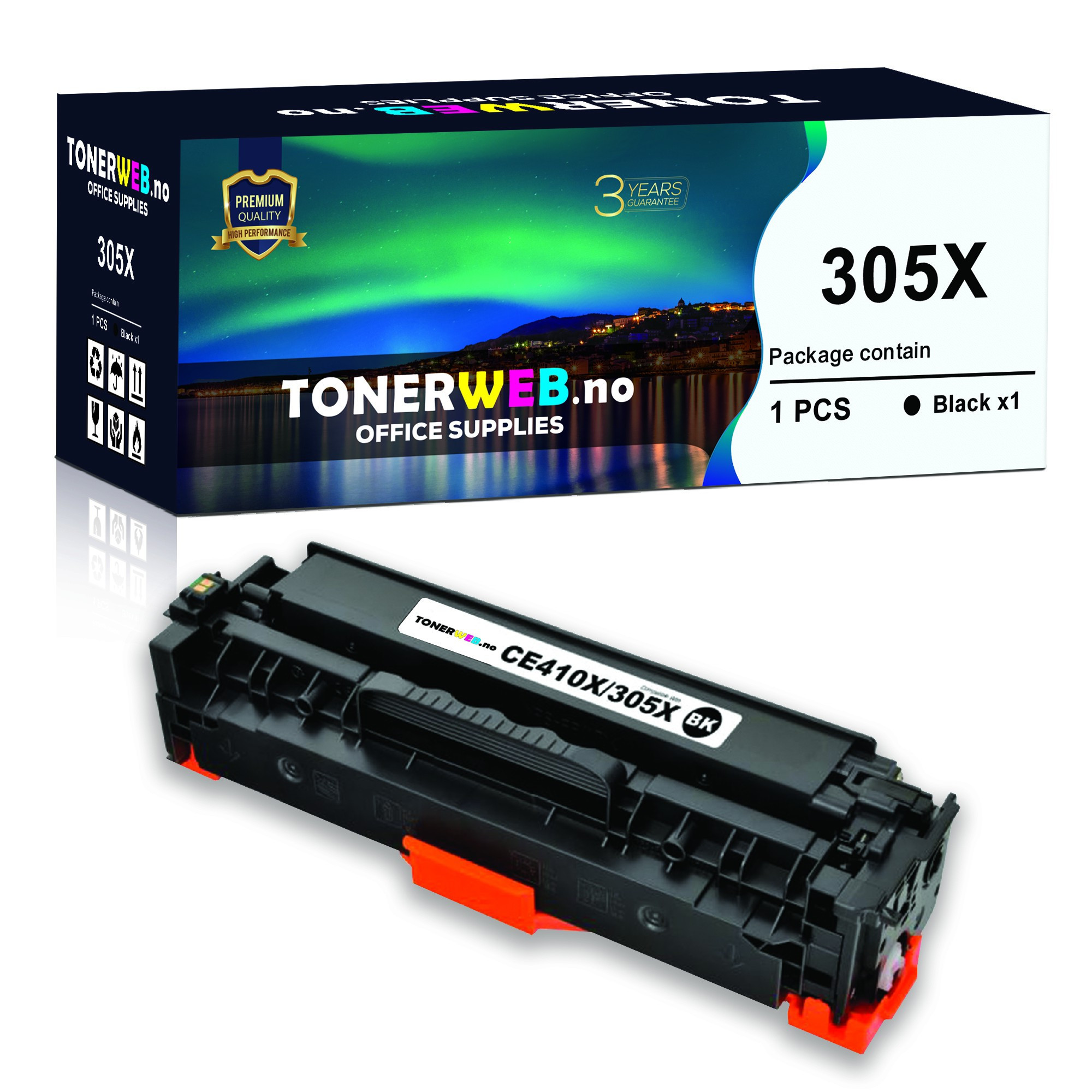 HP 305X BK (svart) toner 4000 sider - kompatibel