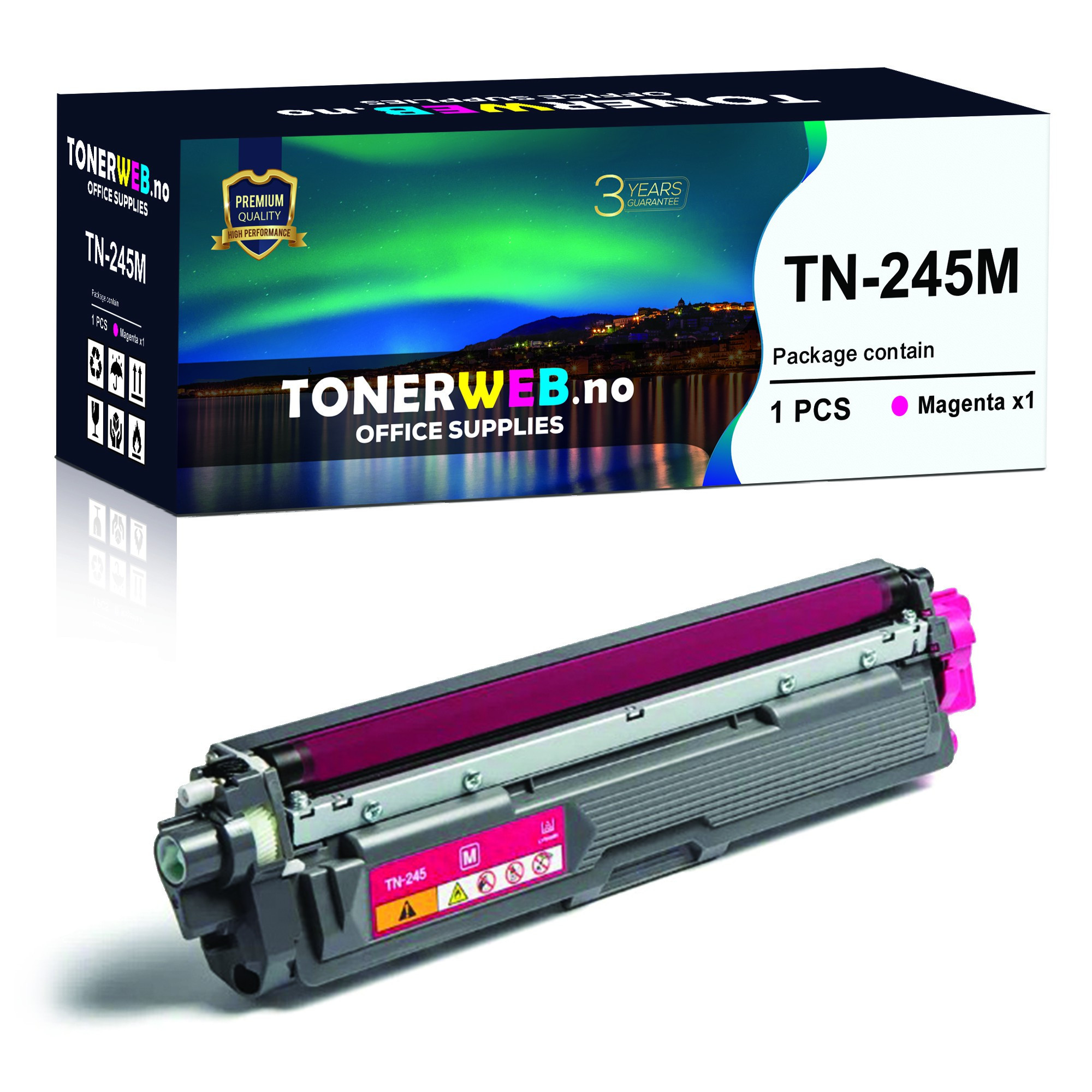 Brother TN245 M (magenta) toner 2200 sider - kompatibel
