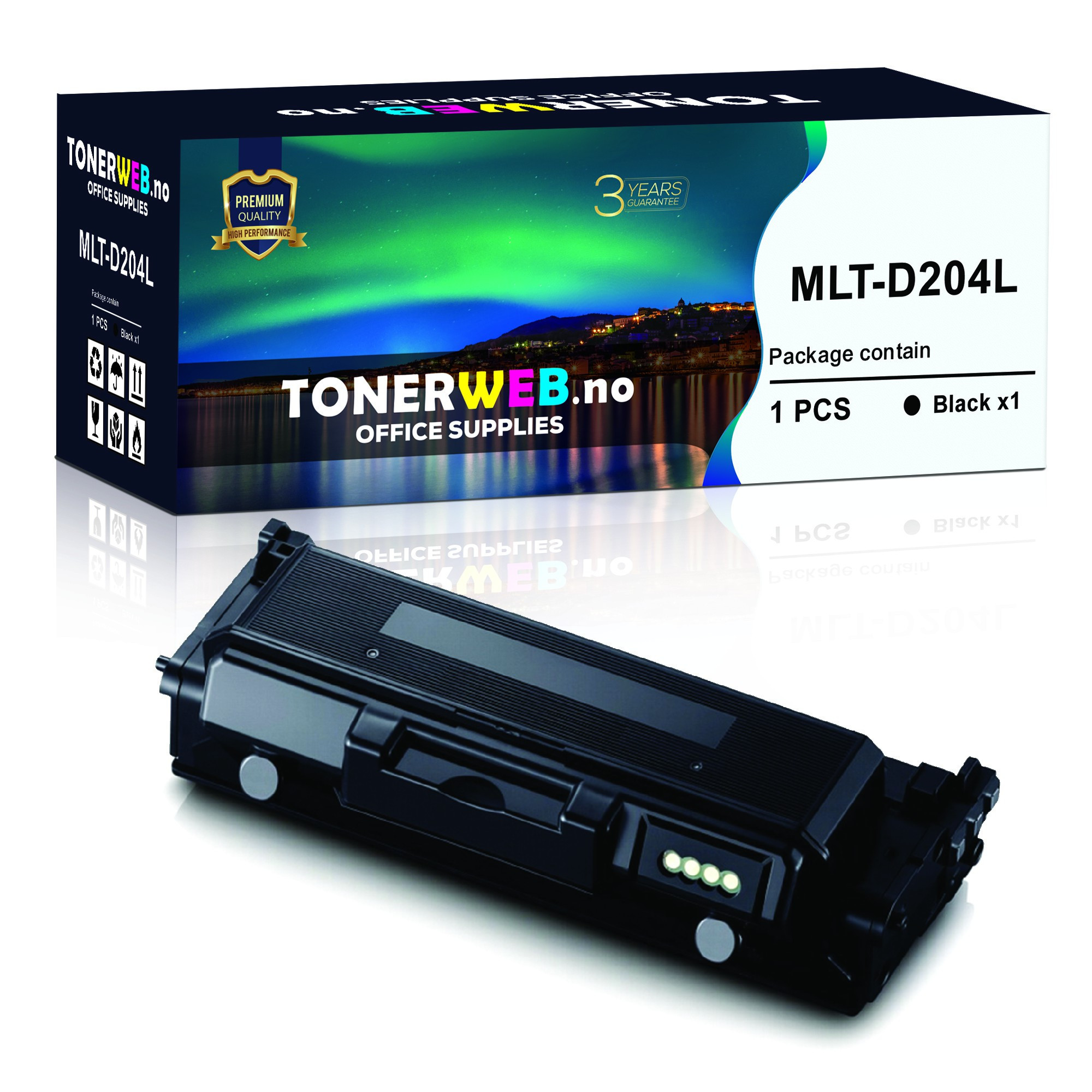 Samsung Toner Sort Høykapasitet (5.000 sider) - Erstatter MLT-D204L