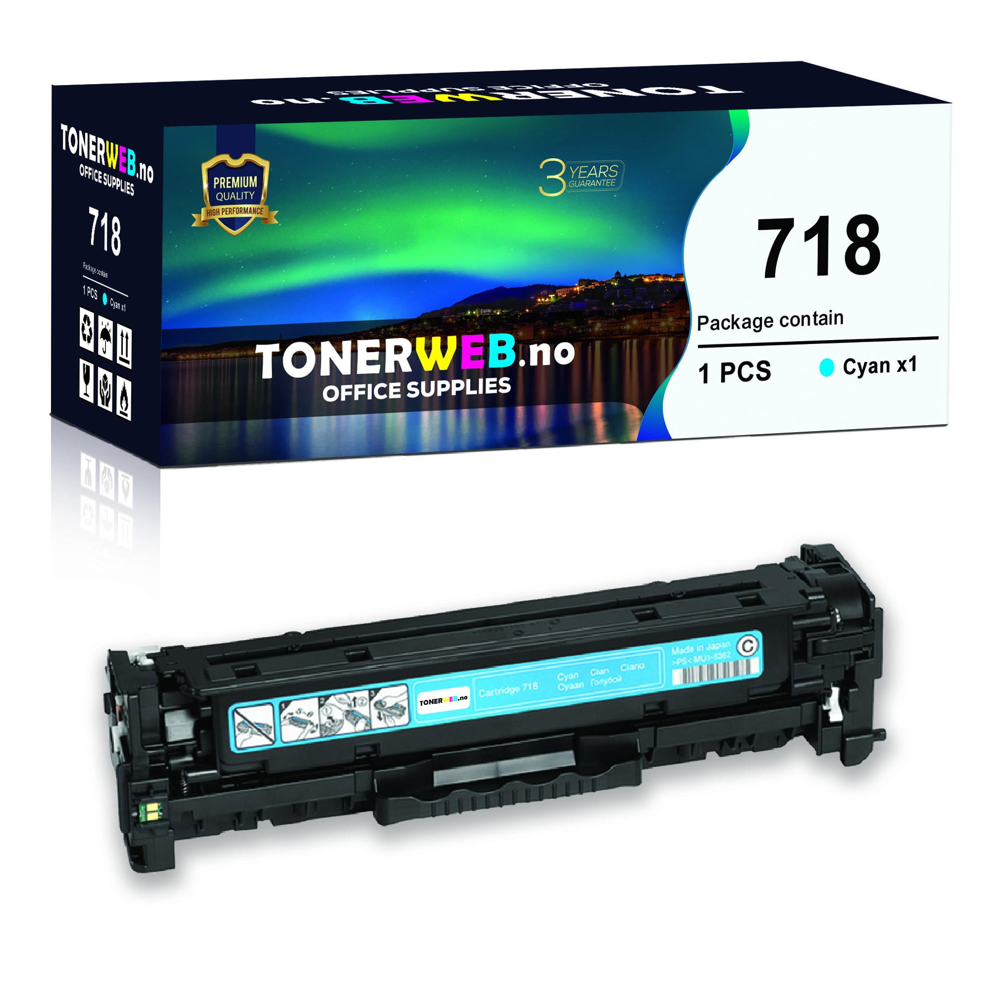 Canon Toner Cyan 718C (2.900 sider) - Erstatter 2661B002
