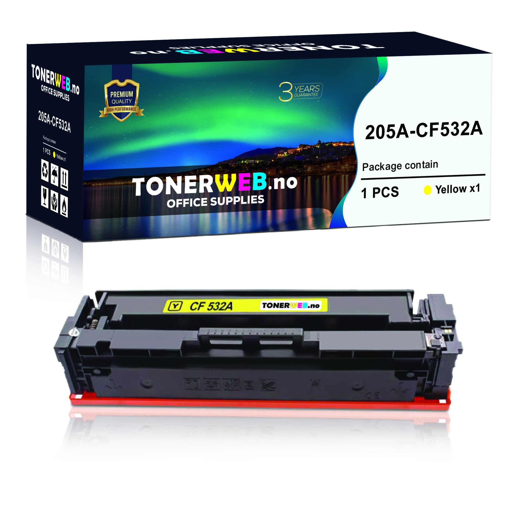 HP 205A Y (gul) toner 900 sider - kompatibel