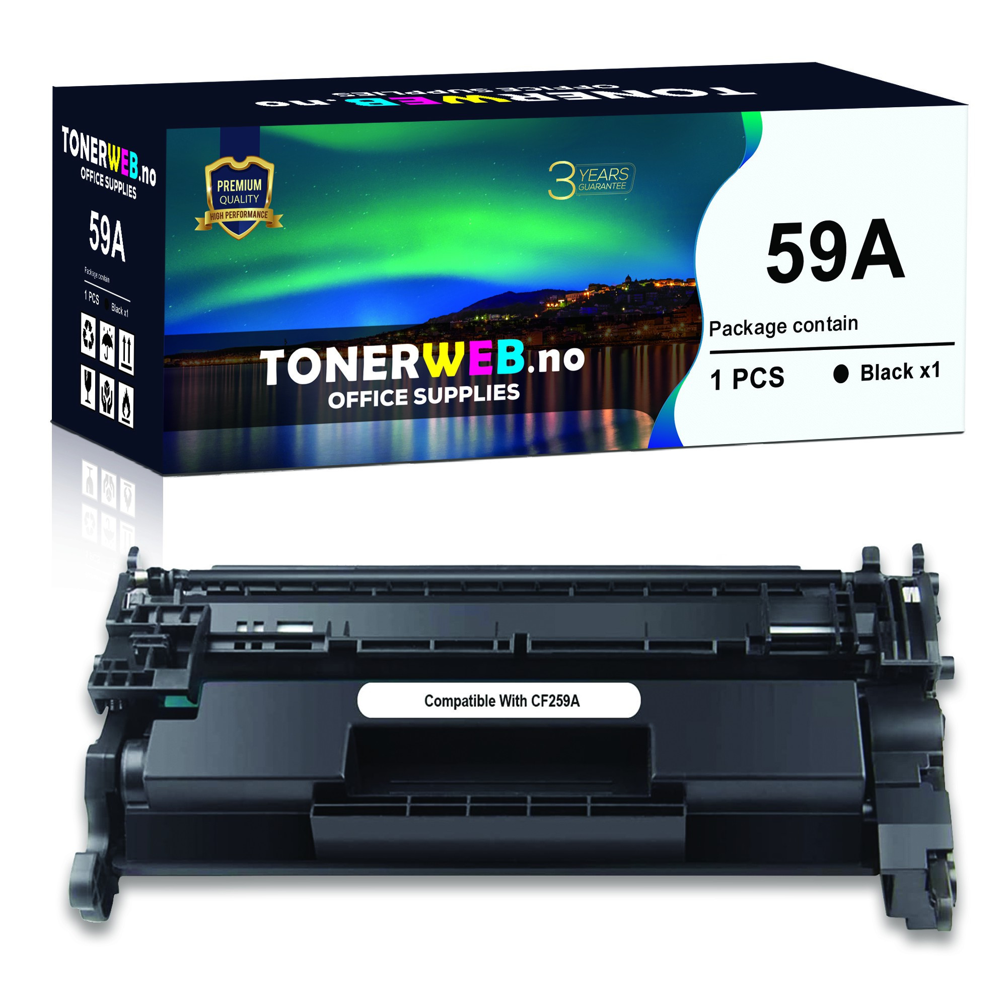 BildeHP 59A BK (svart) toner 3000 sider - kompatibel