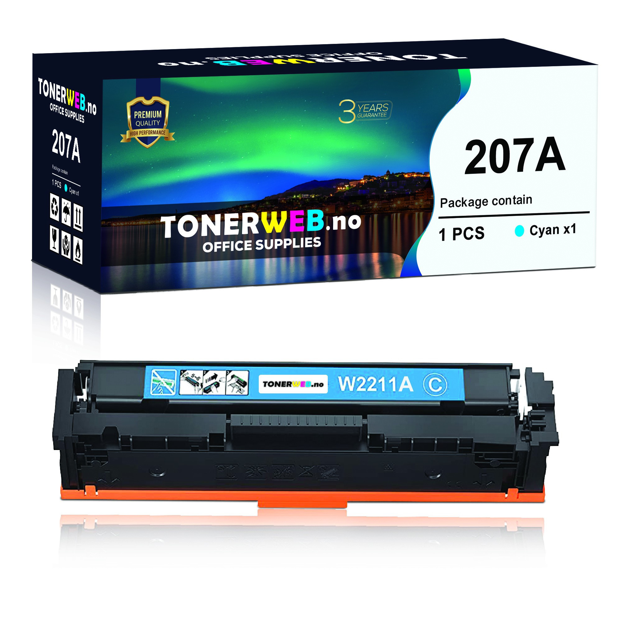 BildeHP 207A C (cyan) toner 1250 sider - kompatibel