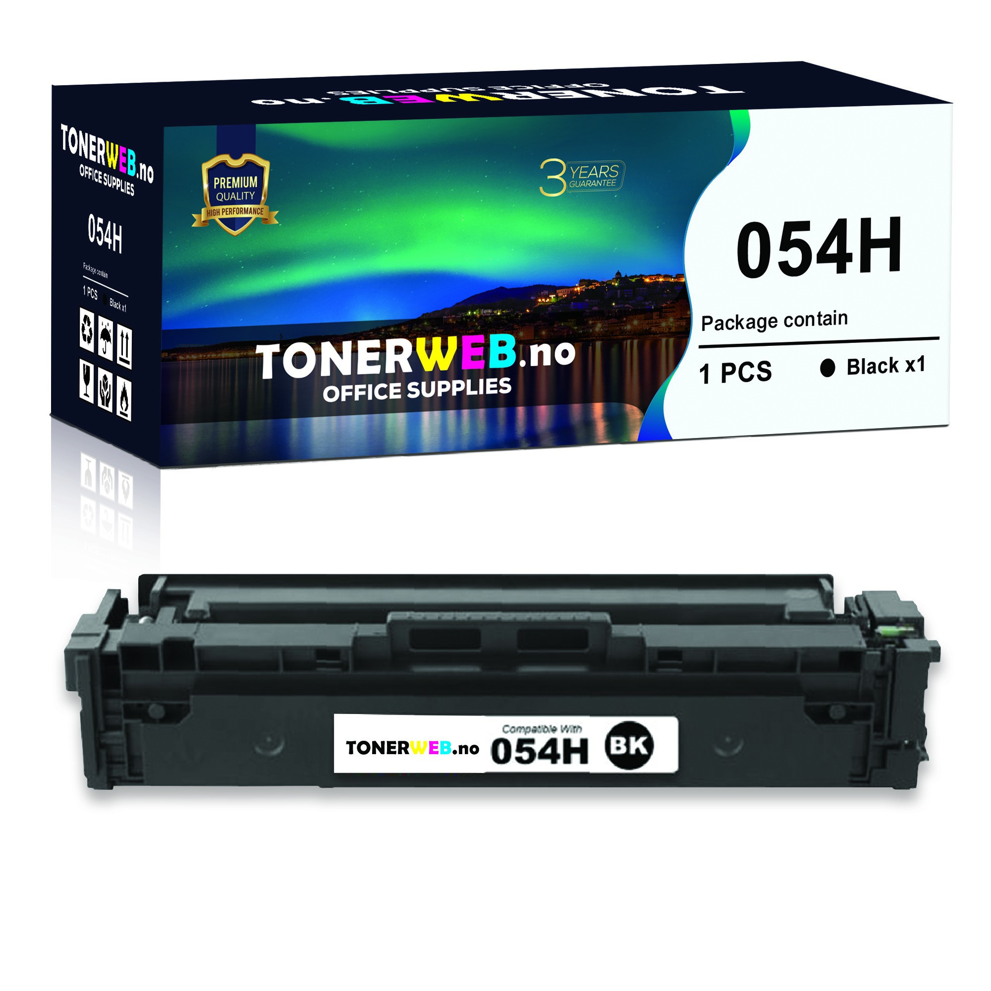 BildeCanon 054H BK (svart) toner 3100 sider - kompatibel