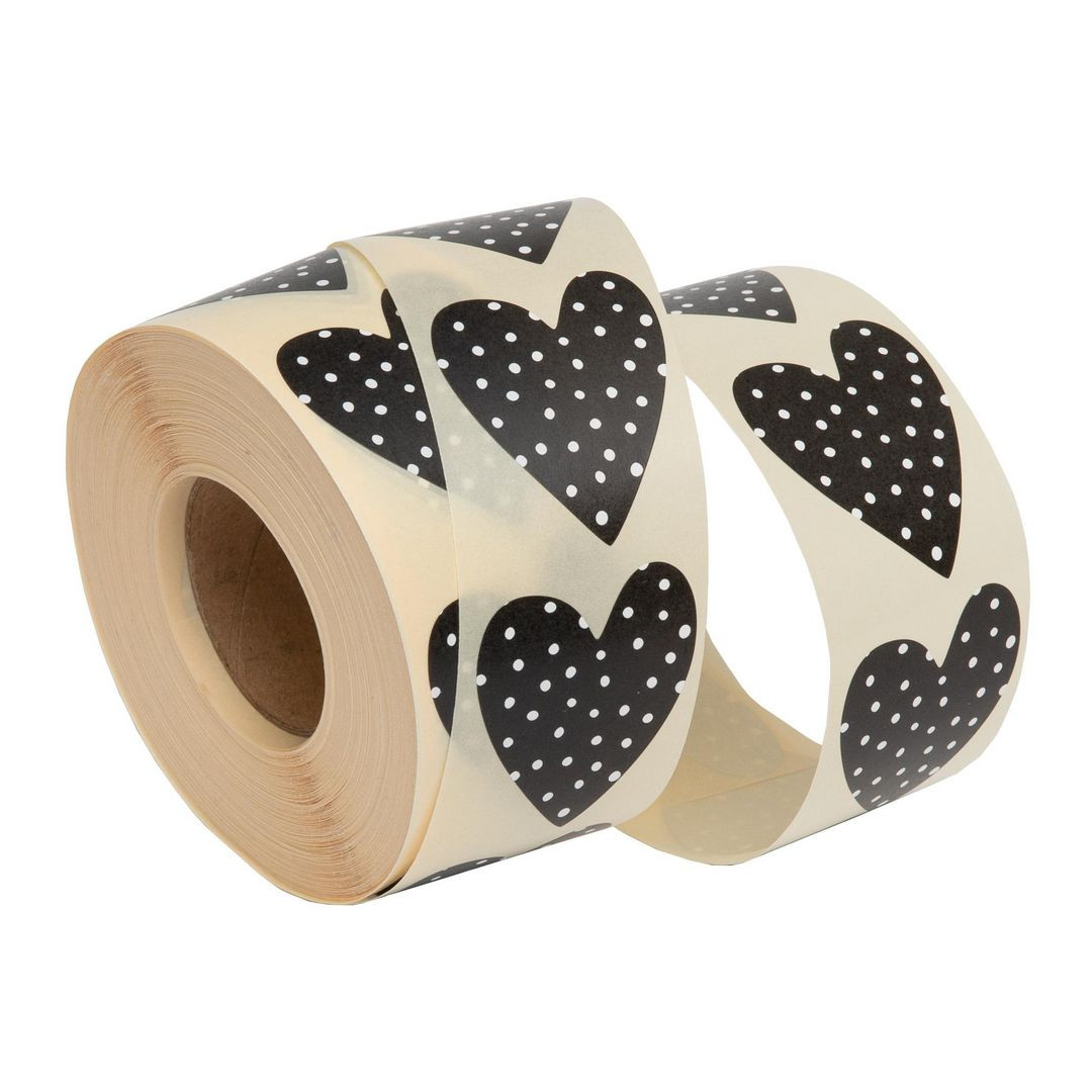 BildeEtikett Svarta hjärtan 1000/rl