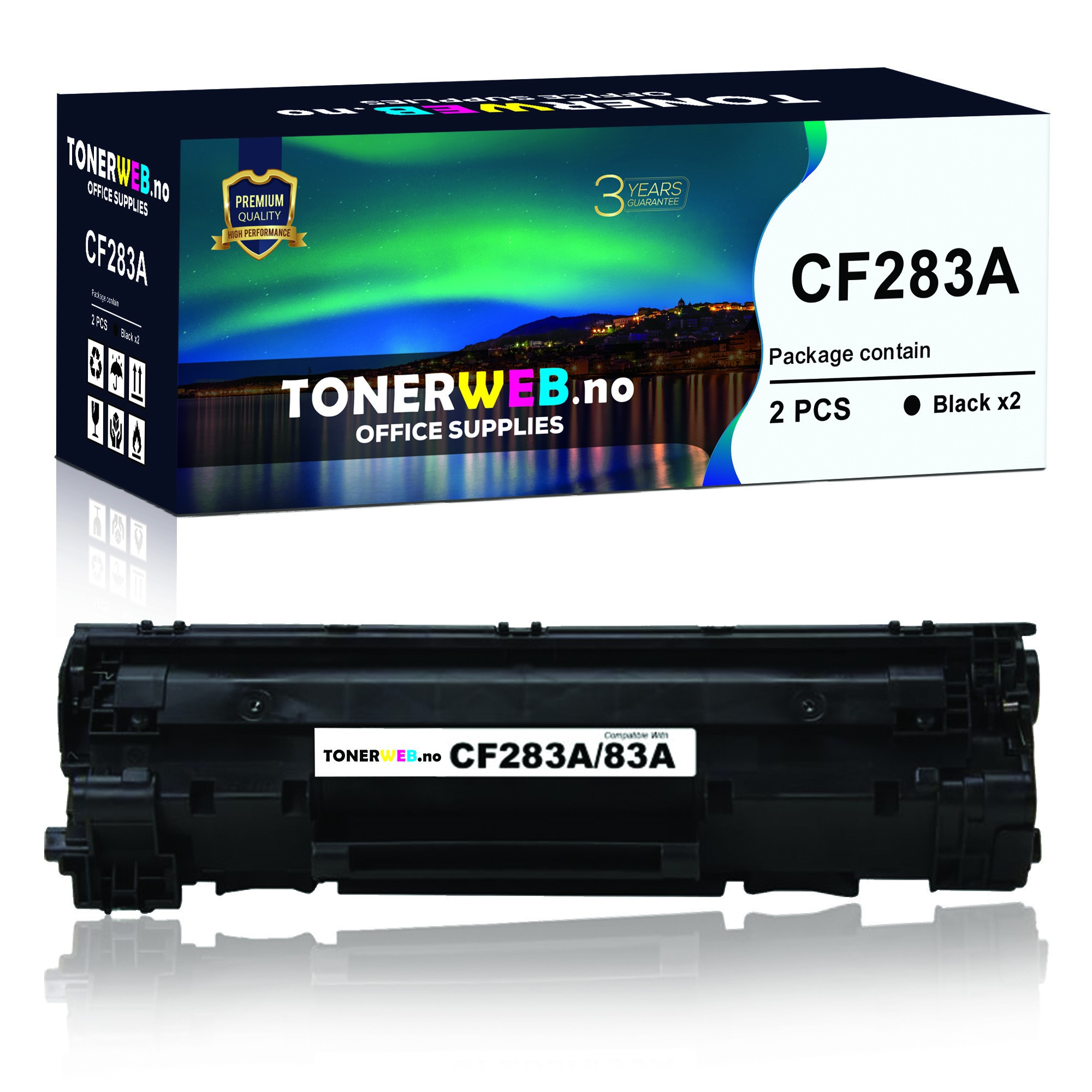 BildeHP 83A BK (svart) toner 2-pakk 2 x 1500 sider - kompatibel