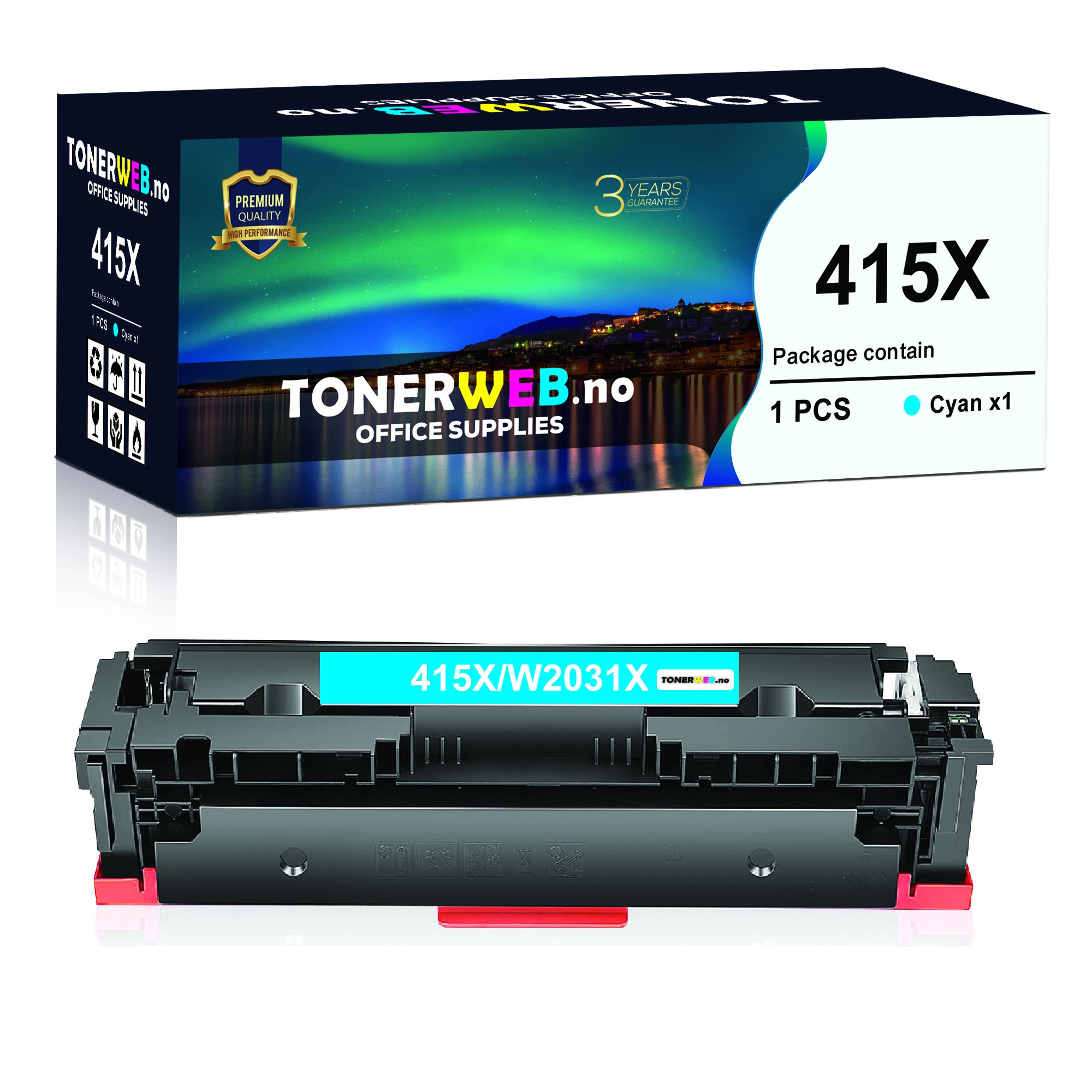 HP 415X C (cyan) toner 6000 sider - kompatibel