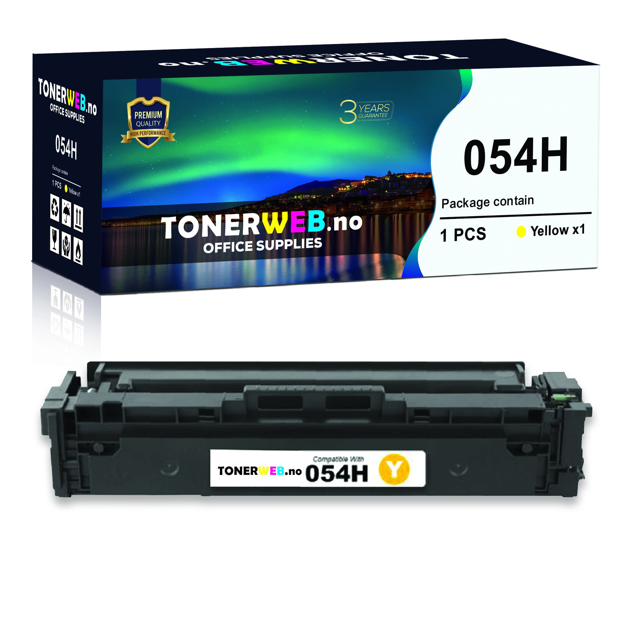BildeCanon 054H Y (gul) toner 2300 sider - kompatibel