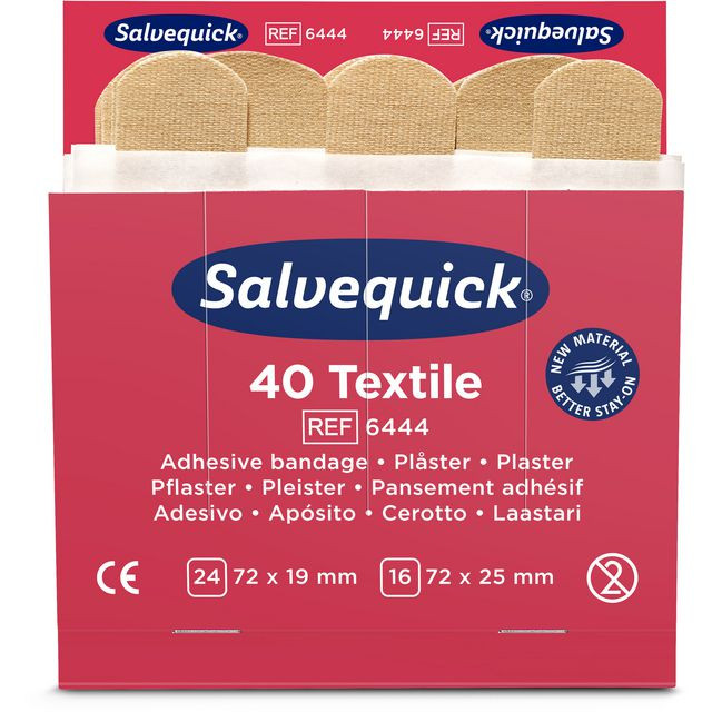 BildePlåster SALVEQUICK refill textil 40/fp