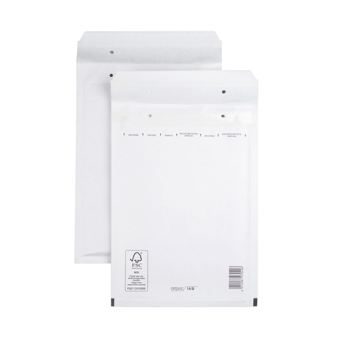 BildeBubbelpåse 14 180x265mm vit 100/fp