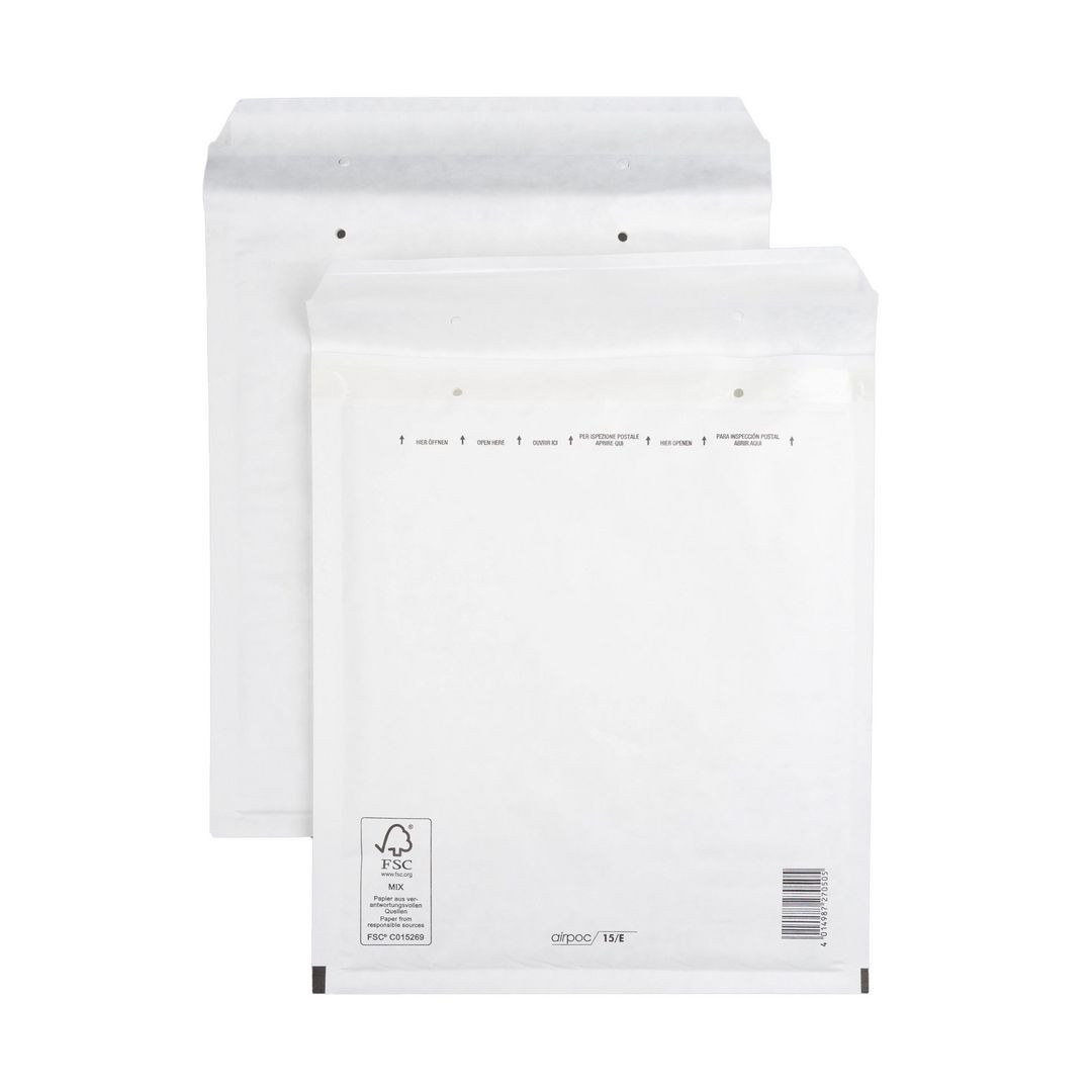 BildeBubbelpåse 15 220x265mm vit 100/fp