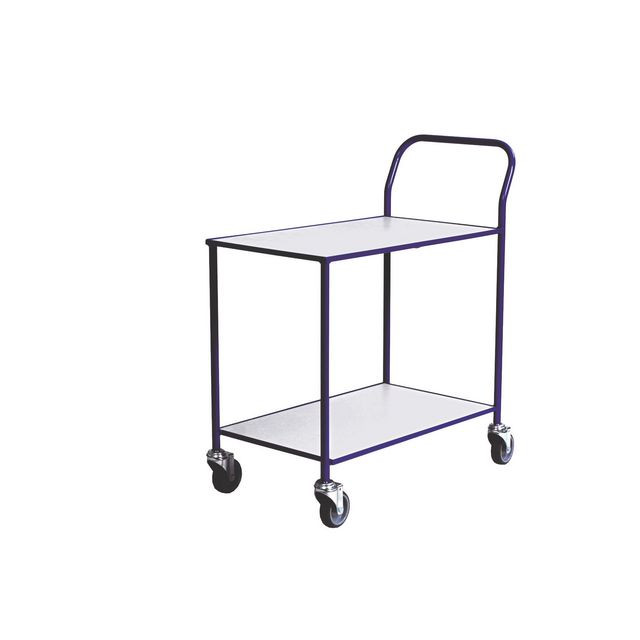 BildeBordsvagn 2 hyllplan blå/vit