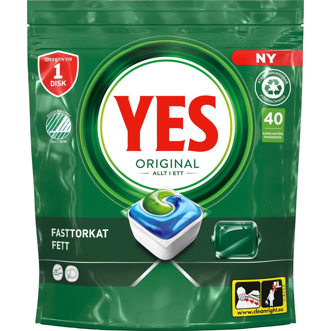 BildeMaskindisk YES Original tabletter 40/fp