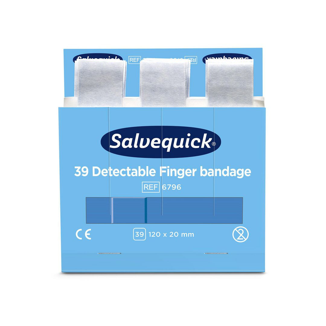 BildePlåster SALVEQUICK refill lång blå 39/fp