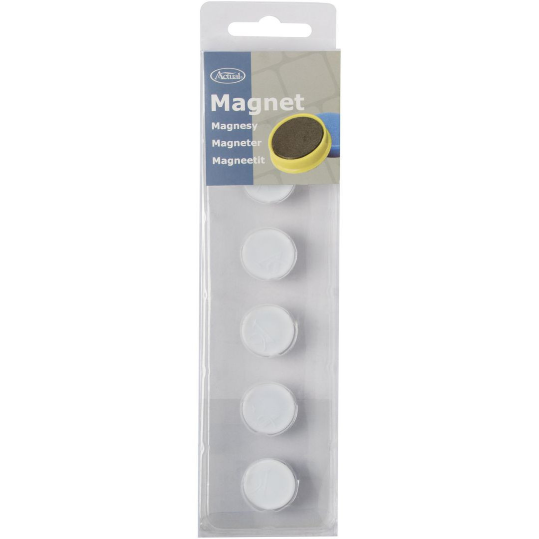 BildeMagnetknappar ACTUAL 20mm vit 6/fp