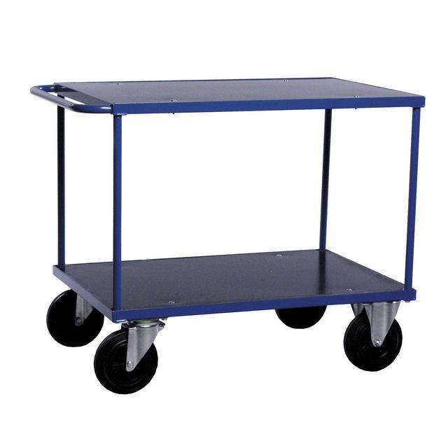BildeBordsvagn för utomhusbruk 2 hyllplan blå
