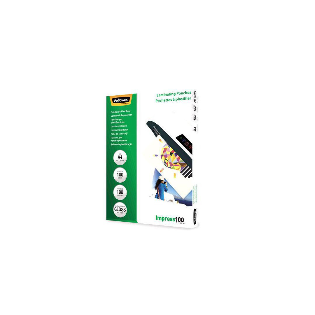 BildeLaminat FELLOWES A4 100mic klar 100/fp
