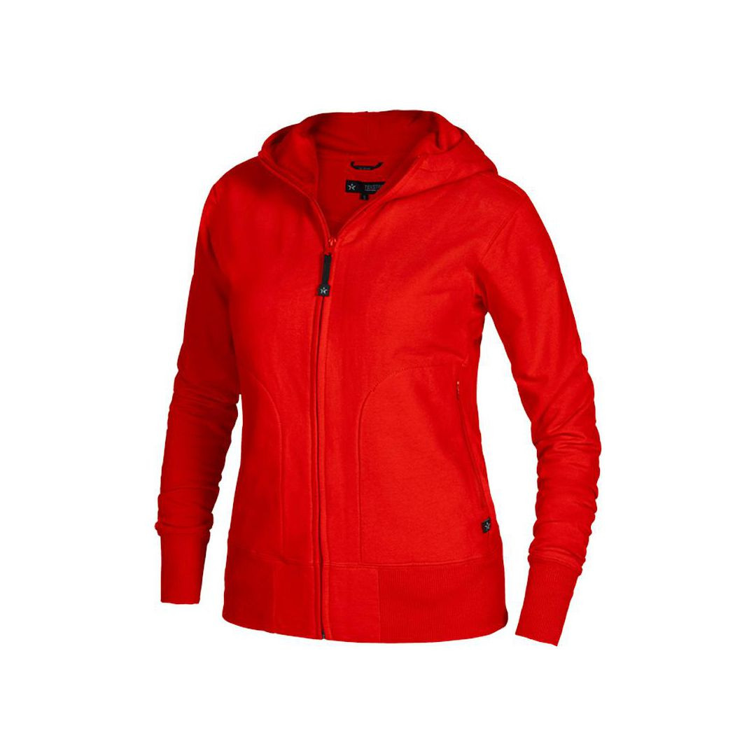 BildeHoodie zip TEXSTAR WC03 dam röd XS
