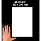 Etikett AVERY Slitst. 210x297mm 20/fp