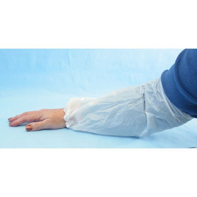 BildeÄrmskydd i LDPE m resår 40cm vit 100/fp