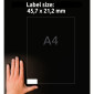 Etikett AVERY avtagb 45,7x21,2mm 1200/fp