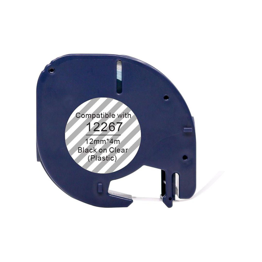 BildeTape plast 12mmx4m svart på klar