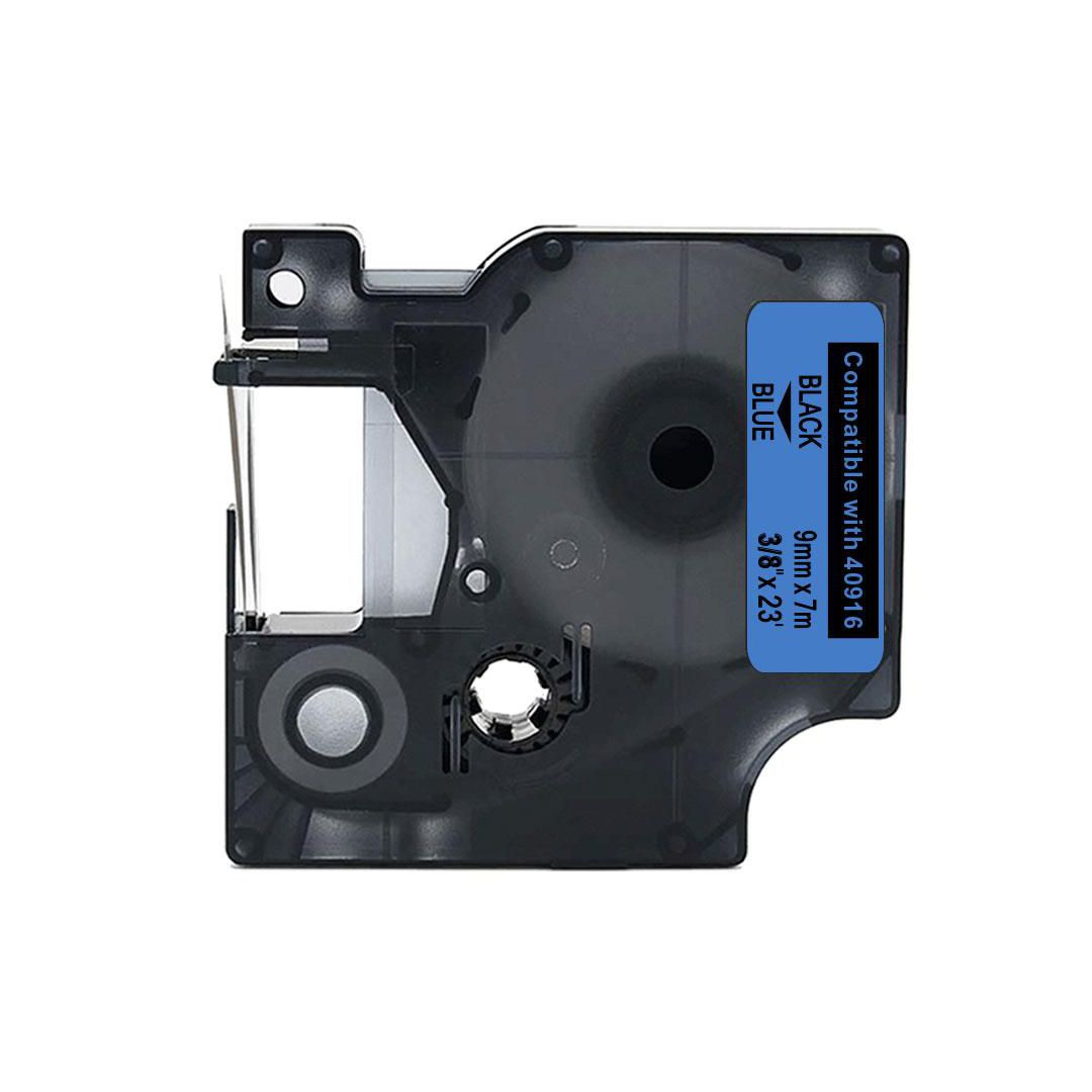 BildeTape 9mm svart på blå