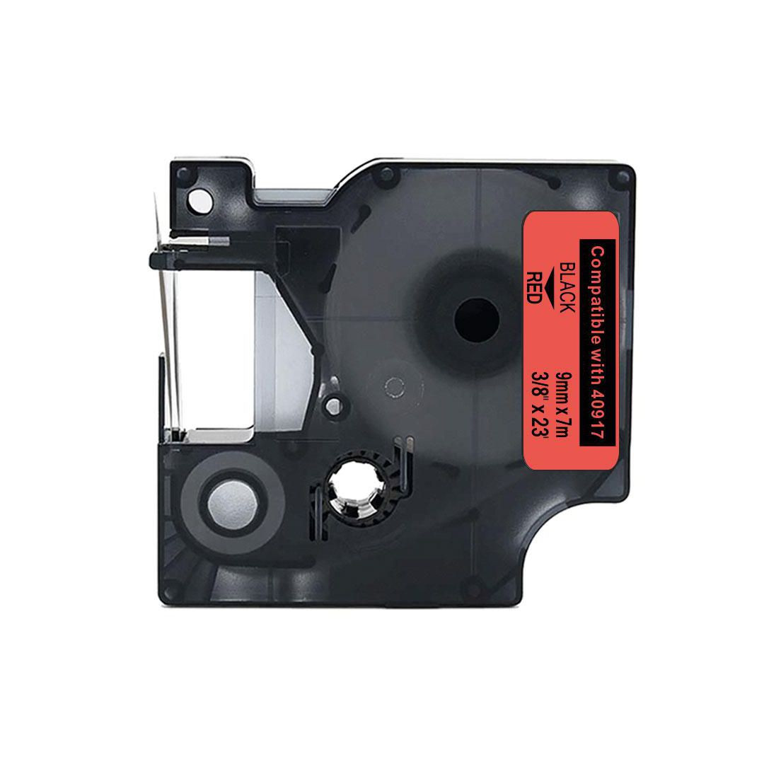 BildeTape 9mm svart på röd