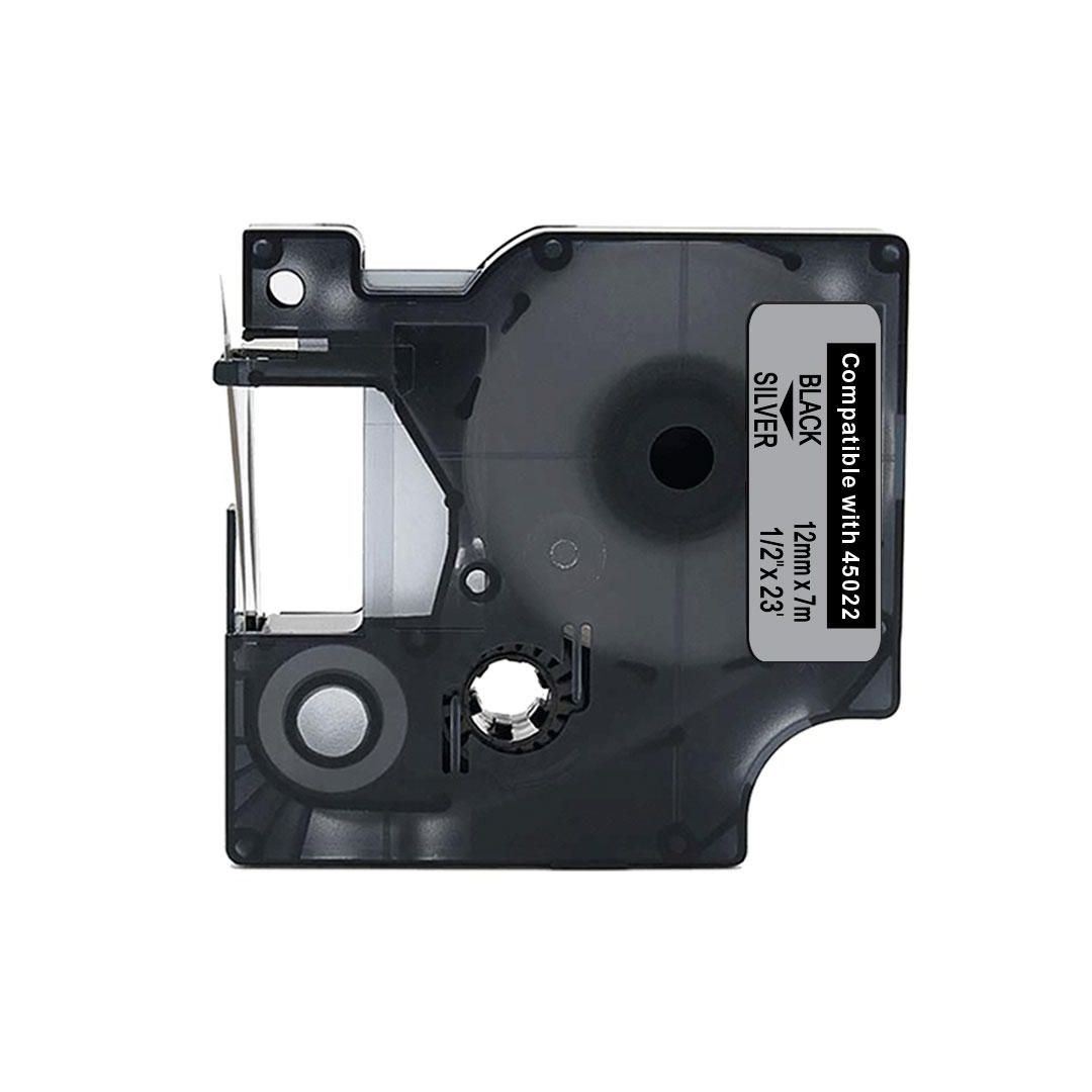 BildeTape 12mm svart på silver