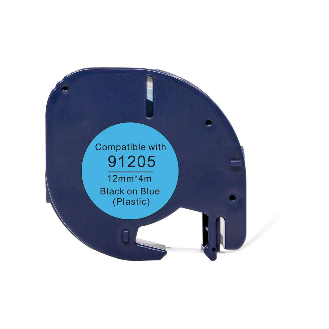 BildeTape plast 12mmx4m svart på blå