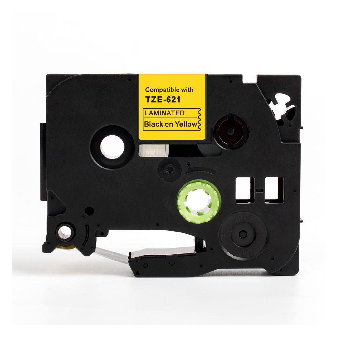 BildeTape 9mm TZe-621 svart på gul