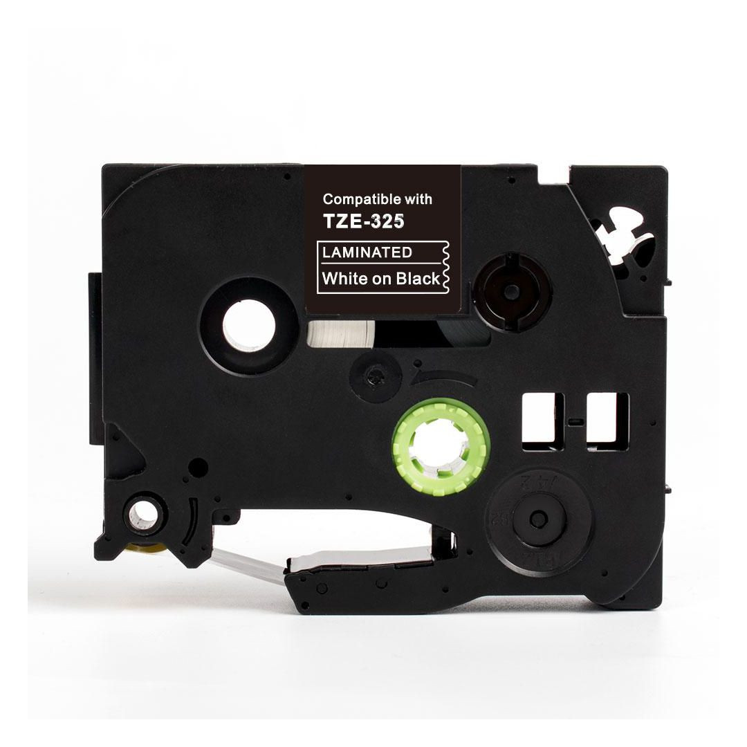 BildeTape 9mm TZe-325 vit på svart