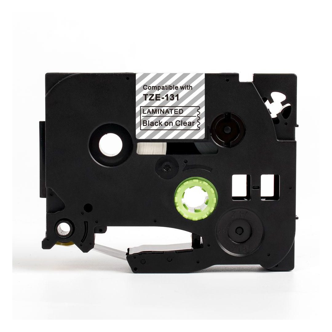 BildeTape 12mm TZe-131 svart på klar