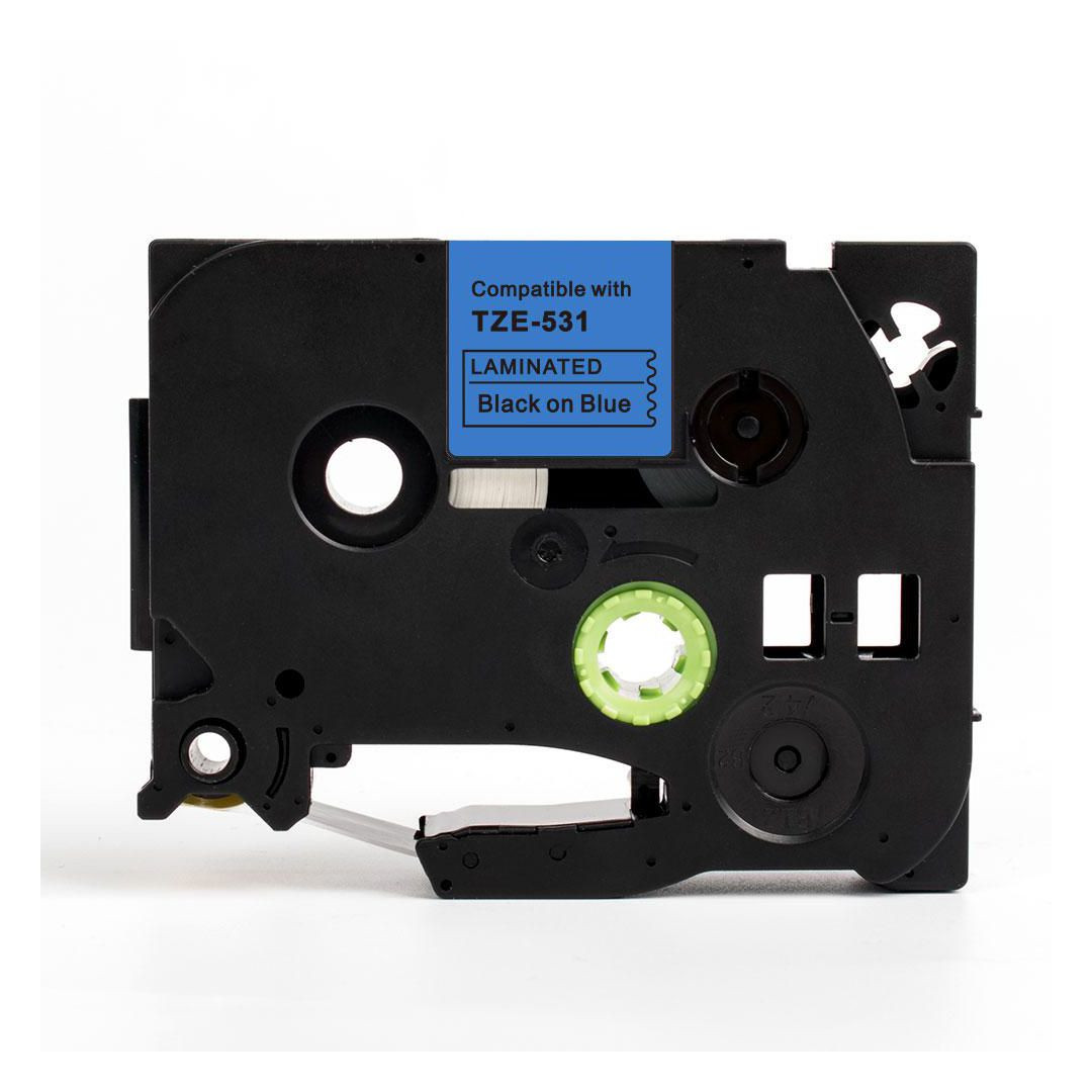 BildeTape 12mm TZe-531 svart på blå