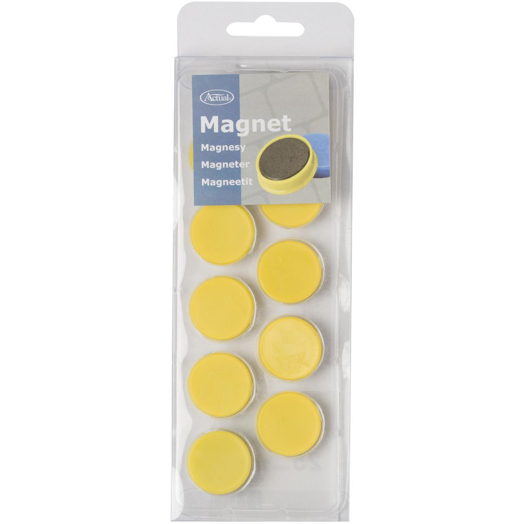 BildeMagnetknappar ACTUAL 25mm gul 10/fp