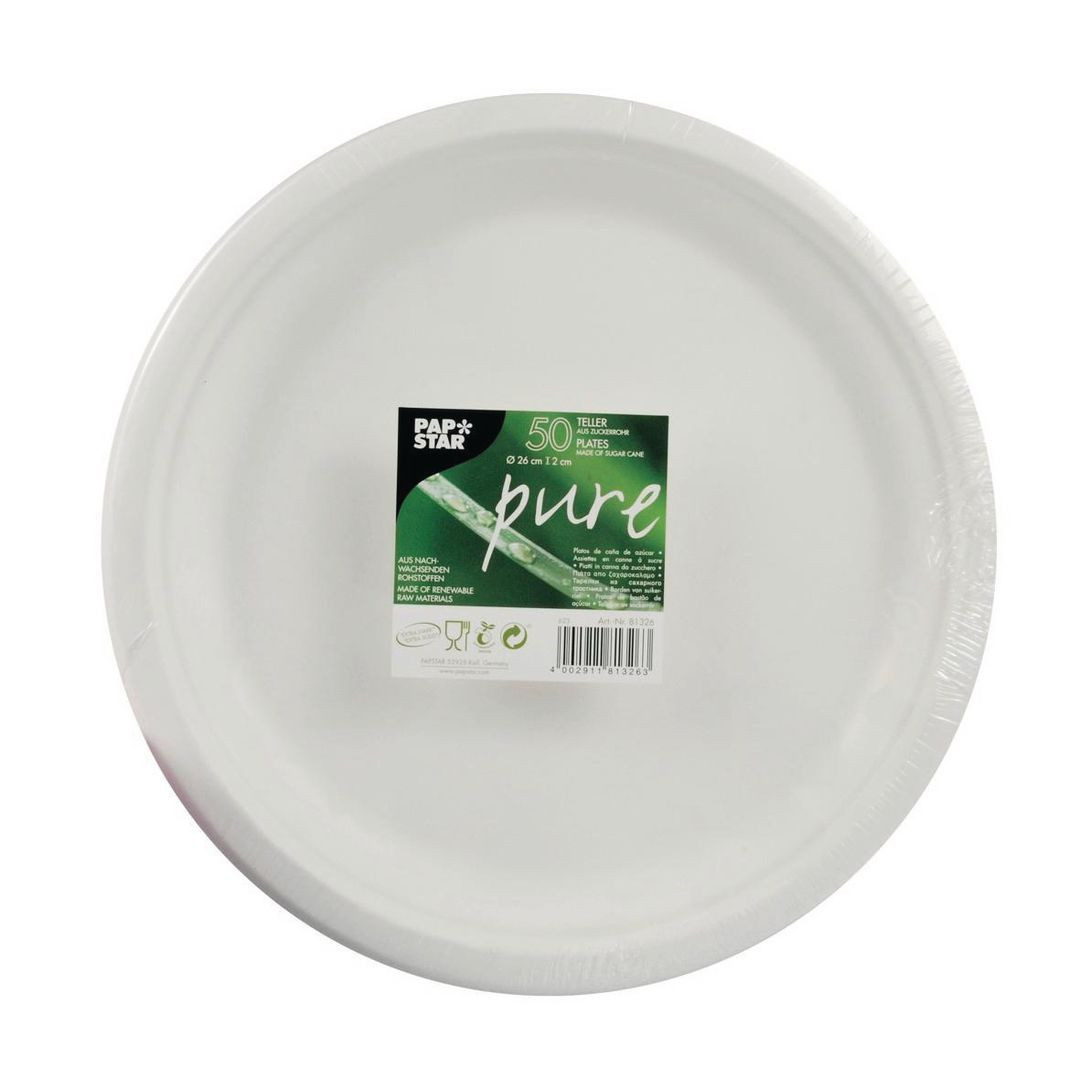 BildeTallrik PURE Bagasse 26 cm 50/fp