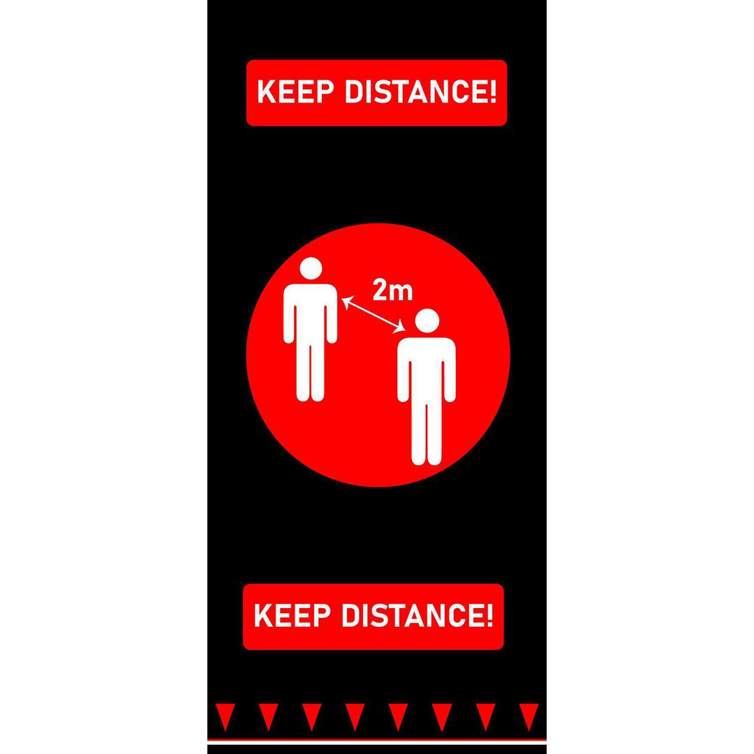 BildeMatta Håll avstånd 90x200cm röd/svart