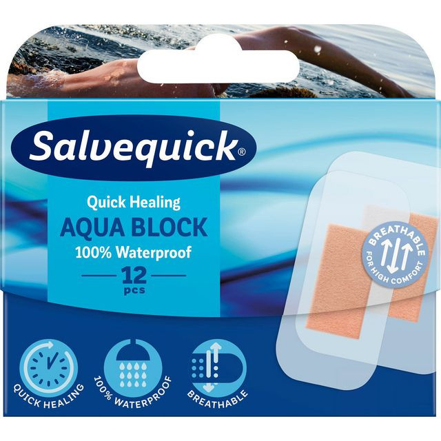 BildePlåster SALVEQUICK Aqua block 12/fp