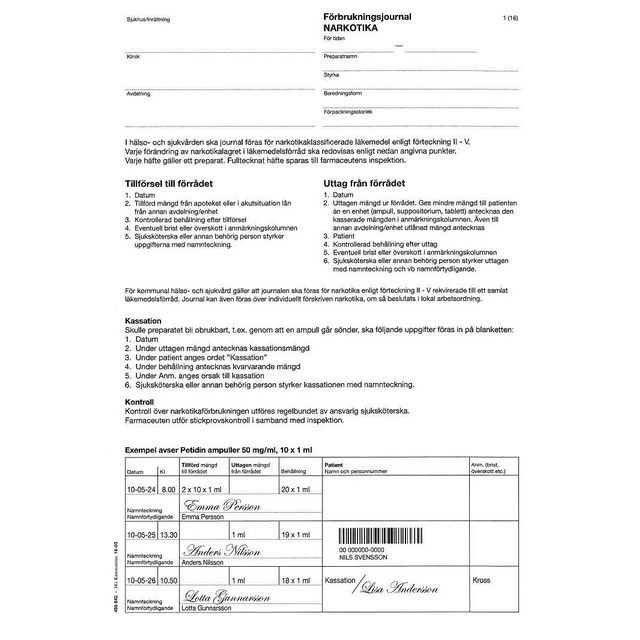 BildeHäfte Narkotikajournal A4