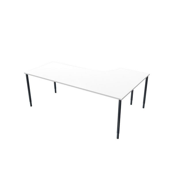 BildeBord vänster 200x120cm vitlaminat/svart