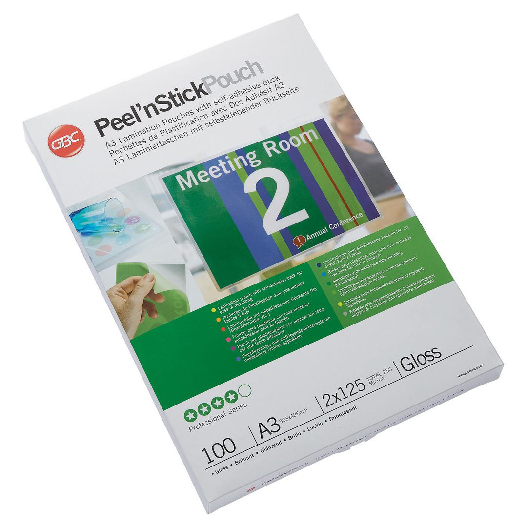 BildeLaminat GBC S-H A3 125mic klar 100/fp