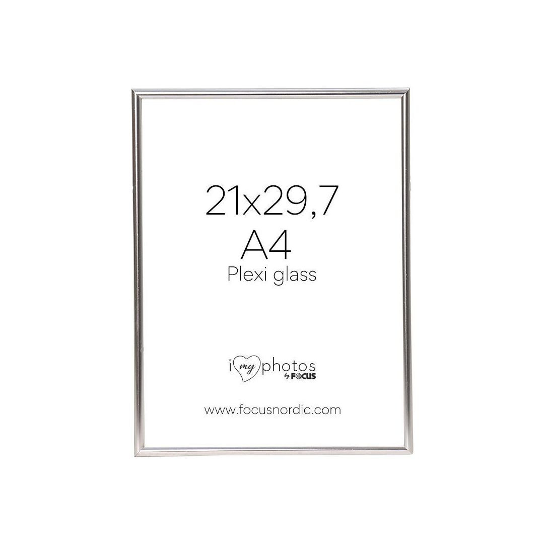 BildeRam A4 aluminium/plexiglas vit