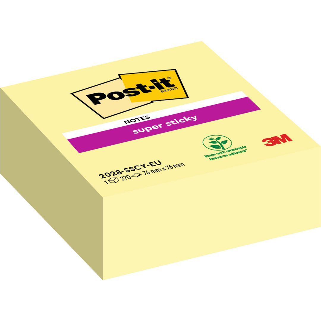 BildeNotes POST-IT SS kub 76x76mm gul 270blad