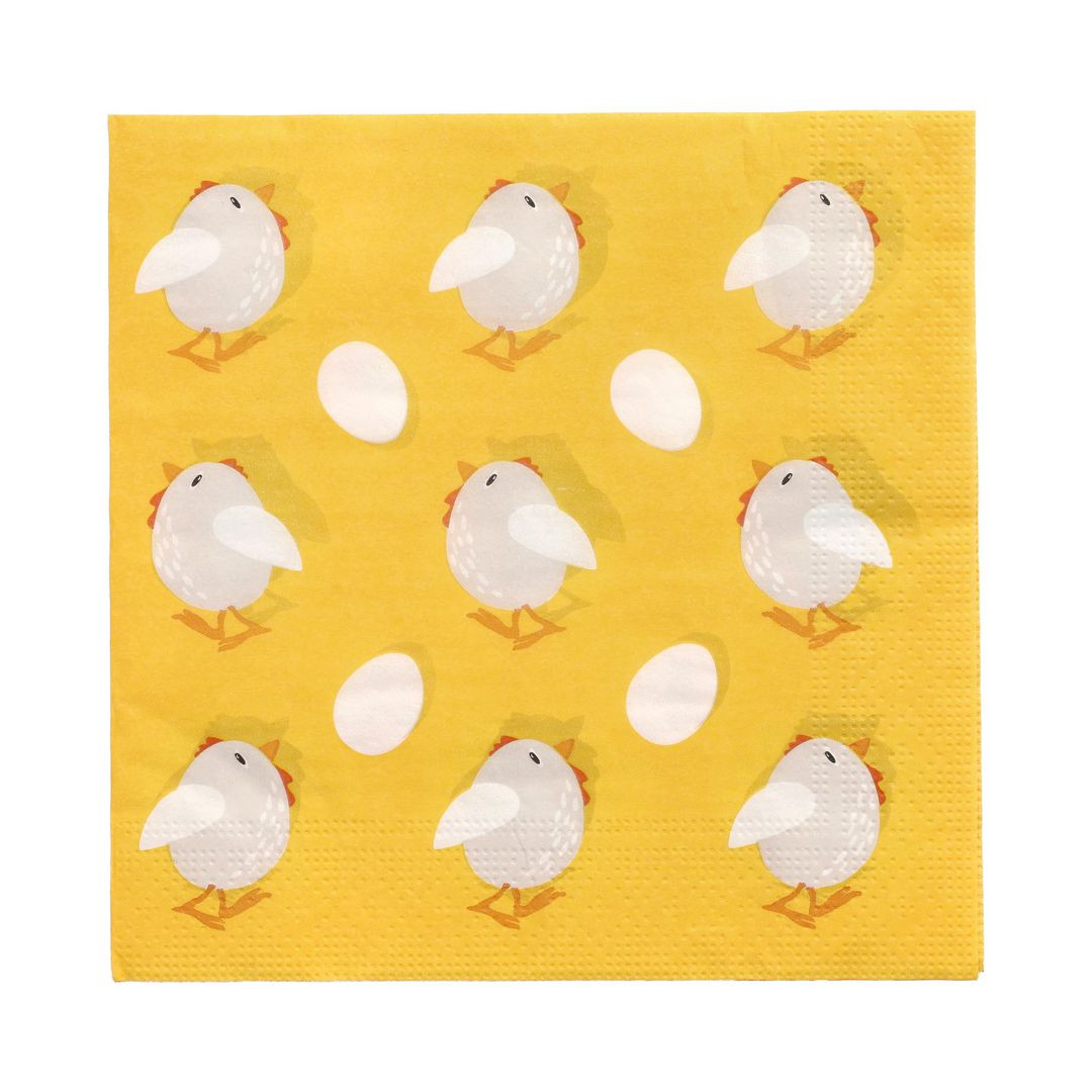 BildeServett Chickens 3-lags 33x33cm 20/fp