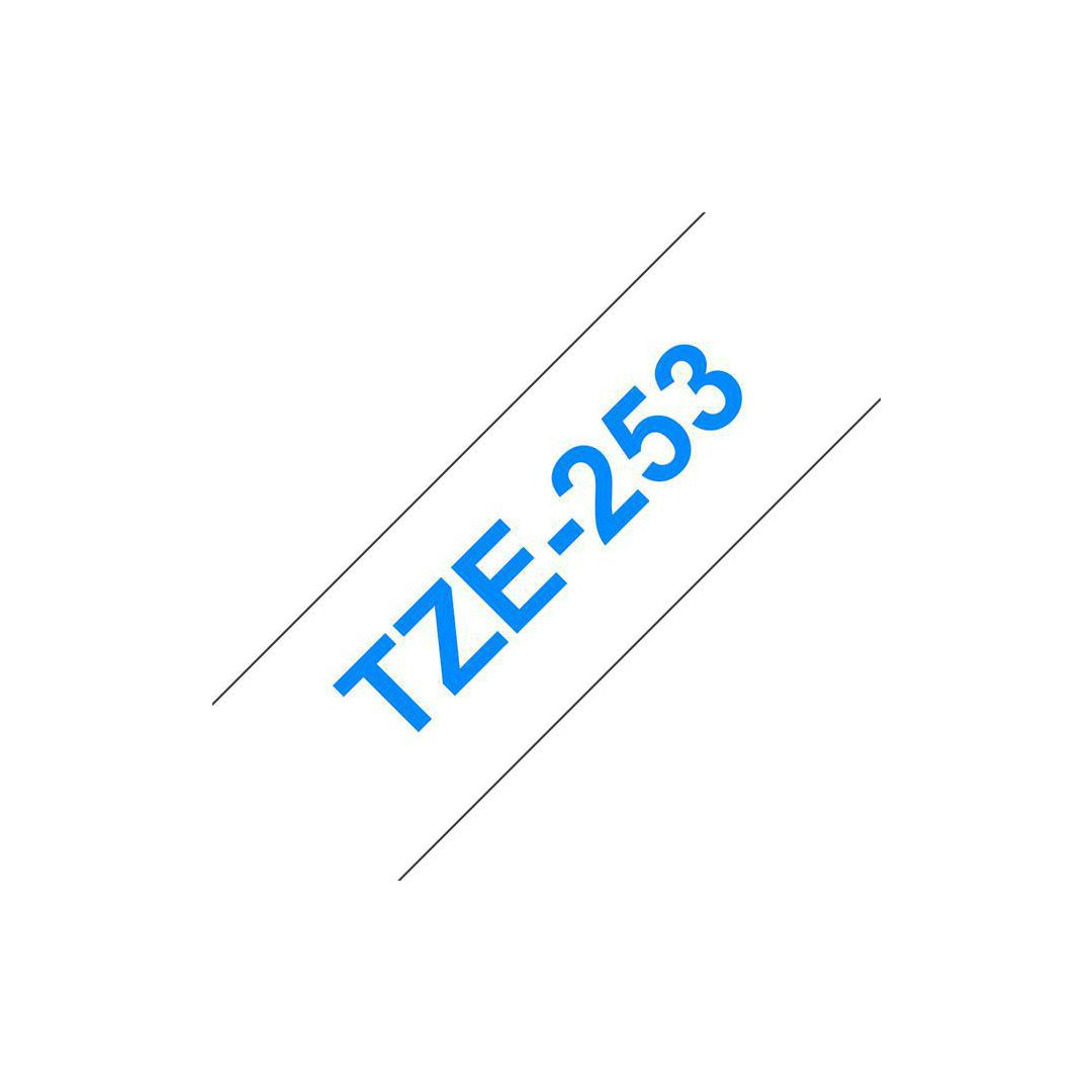 BildeTape BROTHER TZE253 24mm blå på vit