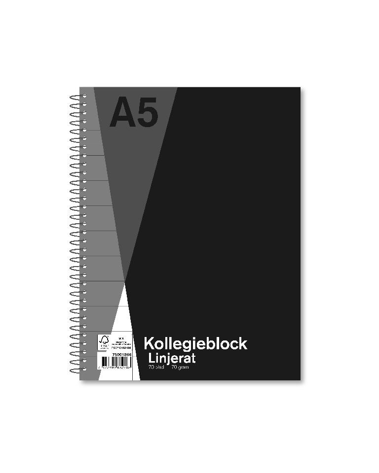 BildeKollegieblock SOL A5 70g 70bl linjerat