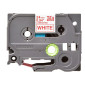 Tape BROTHER TZE252 24mm röd på vit