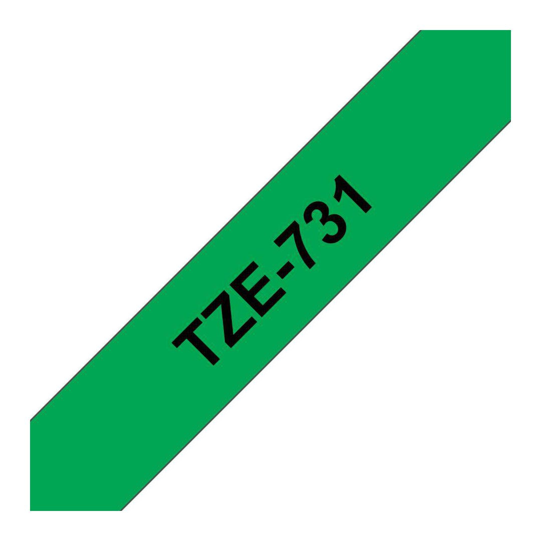 BildeTape BROTHER TZE731 12mm svart på grön